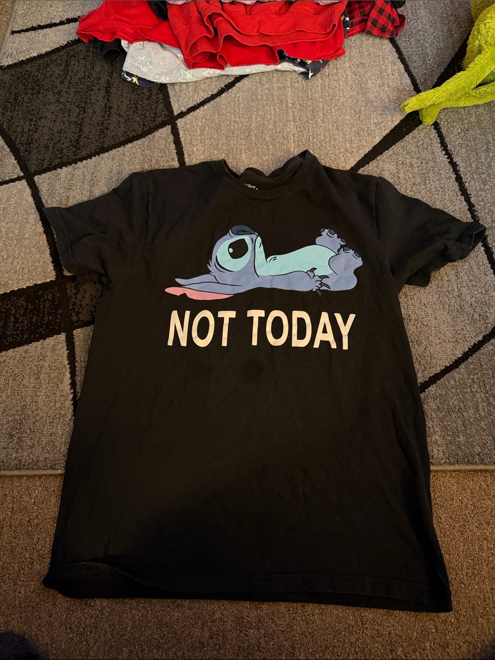 Kids Black 'Not Today' Stitch Graphic Tee